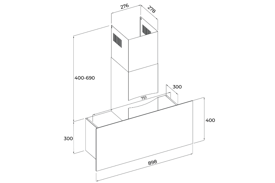 Máy hút mùi Malloca VERTICAL MH900VTC 90 cm