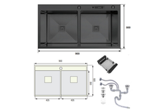 Chậu rửa chén Kaff KF-HMS9050-B