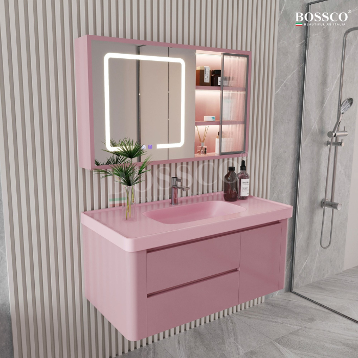 Tủ lavabo Bossco BC-B01H màu hồng