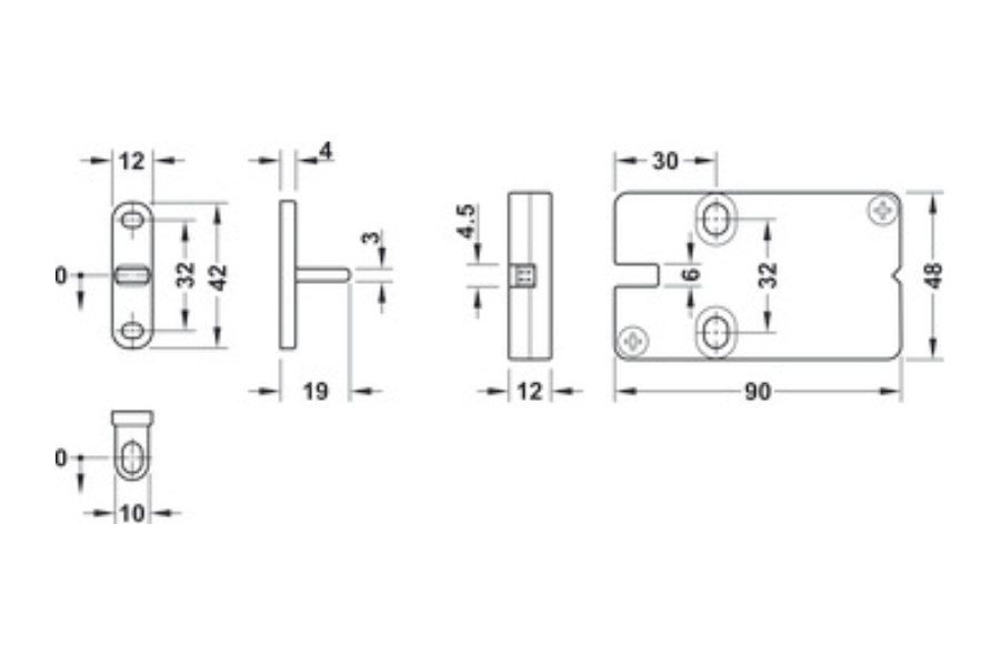 Khóa nội thất EFL3 Hafele 237.59.000 không cáp
