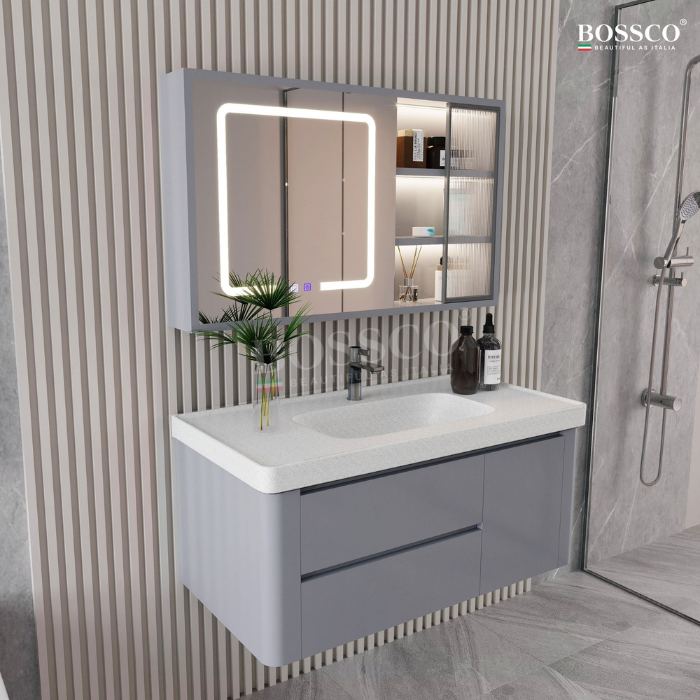 Tủ lavabo Bossco BC-B01X màu xám