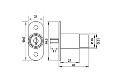 Khóa push Hafele 482.01.112 D18x24 mạ niken