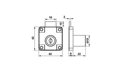 Khóa tủ Hafele 482.01.110 D18x22 mạ niken 2 level