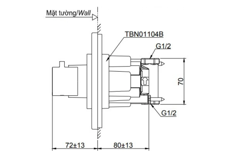 Phụ kiện âm tường TOTO TBN01104B