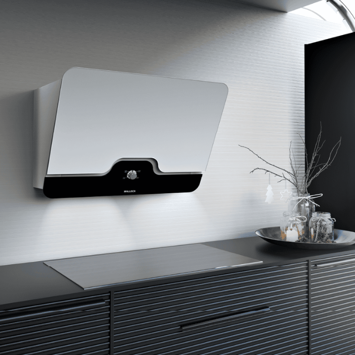 Máy hút mùi Malloca DRIVE F152W áp tường dạng nghiêng 80cm