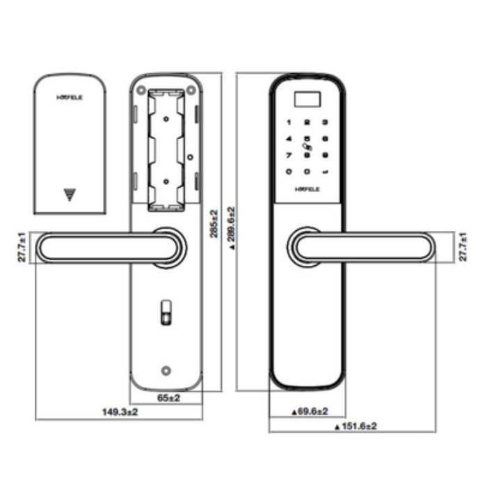 Khóa điện tử Hafele DL6000 912.20.581