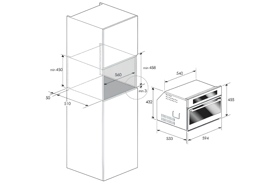 Lò vi sóng kết hợp nướng Rosieres RMG450B