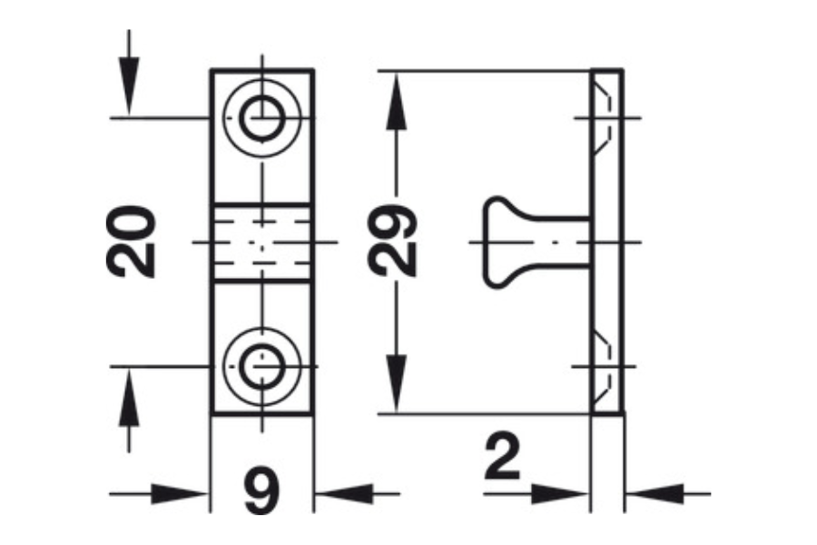 Chặn cửa Hafele 244.20.015