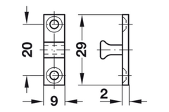 Chặn cửa Hafele 244.20.015