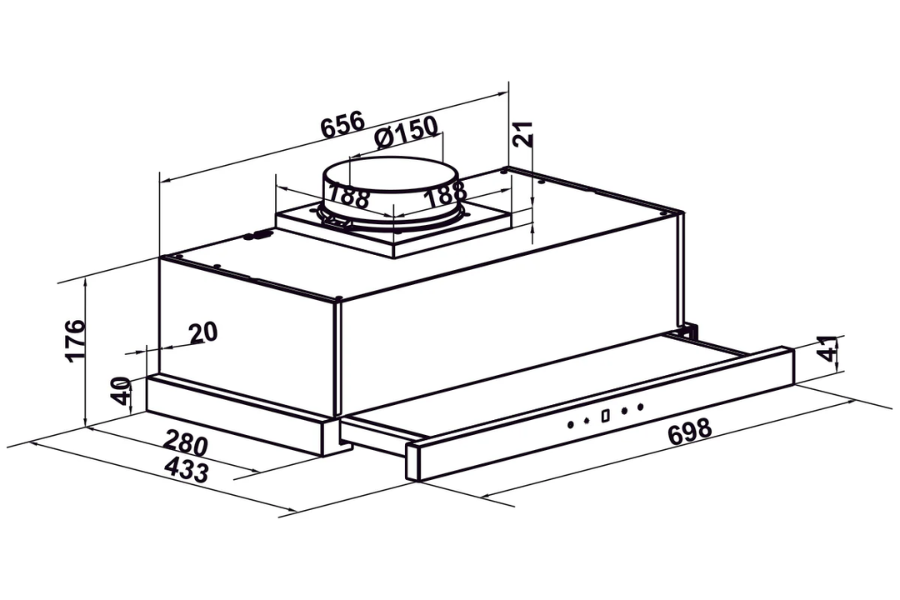 Máy hút mùi Hafele HC-H7031TB 538.86.096 âm tủ