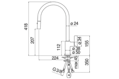 Vòi rửa chén Nobili FLAG NB205 nóng lạnh