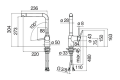 Vòi rửa chén Nobili MANIA NB214 nóng lạnh