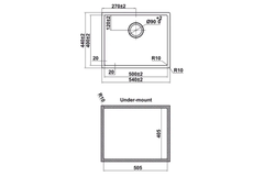 Chậu rửa chén Inox Hafele Satin R10 HS24-SSN1S-540 567.24.457