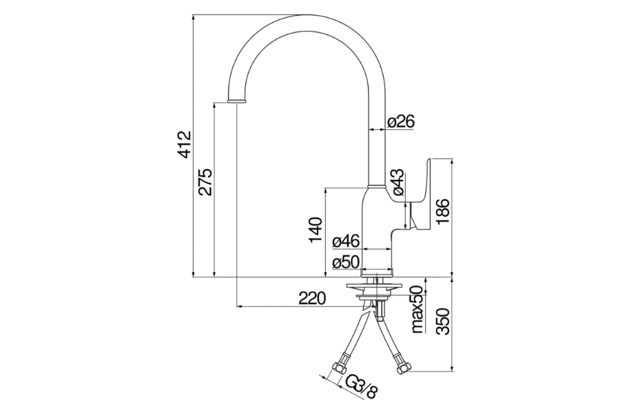 Vòi rửa chén Nobili RING NB132 nóng lạnh