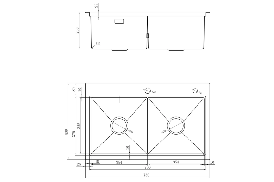 Chậu rửa chén Nobinox LUMIA NJ522 2 hộc