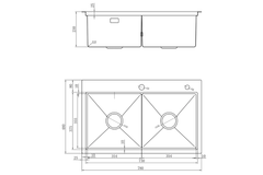 Chậu rửa chén Nobinox LUMIA NJ522 2 hộc