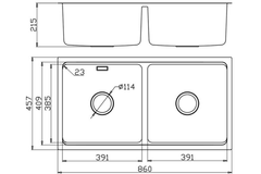 Chậu rửa bát Konox Undermount Sink KN8646DU Dekor Full