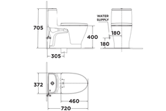 Bồn cầu 1 khối American Standard VF-1863 nắp êm dòng Loven