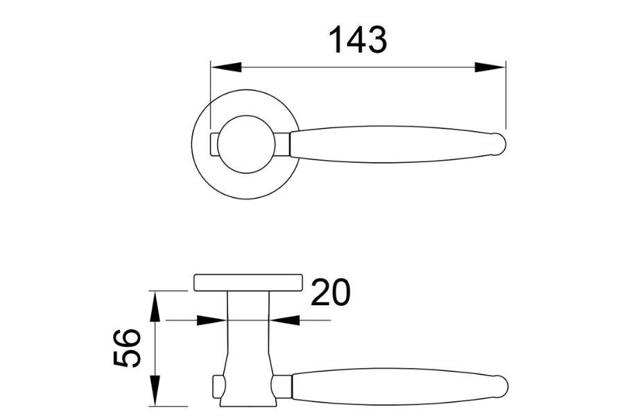 Tay nắm gạt Imundex 737.17.980