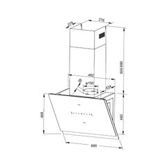 Máy hút khói khử mùi áp tường Malloca MC60GTC