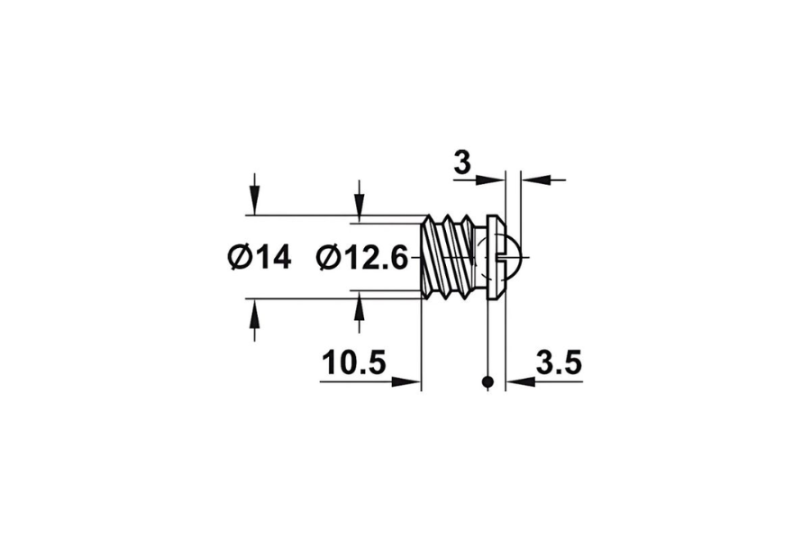 Chặn cửa Hafele 241.86.114 12mm có bi sắt