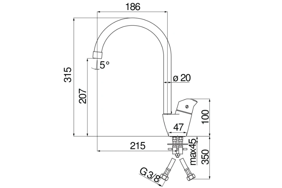 Vòi rửa chén Nobili BLUES NB188