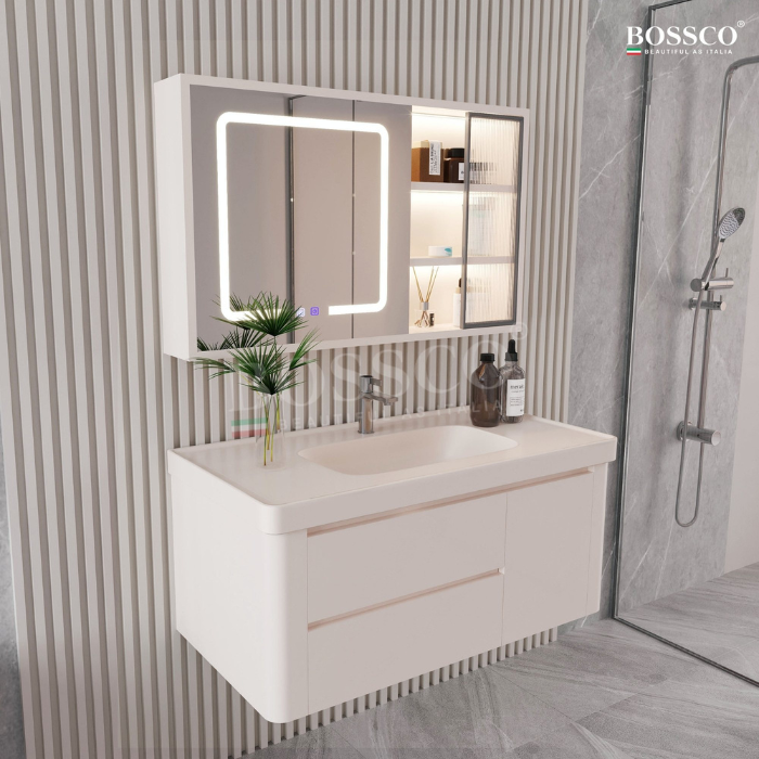 Tủ lavabo Bossco BC-B01K màu kem