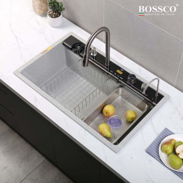 Chậu Rửa Chén Bossco BC-C8652XKS 1 Hộc xám kim sa