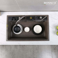 Chậu Rửa Chén Bossco BC-C8652NKS 1 Hộc nâu kim sa