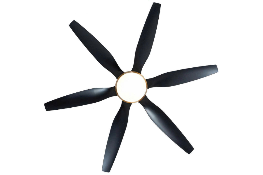 Quạt trần Asia Lighting QT19-DEV-01 6 cánh màu đen vàng