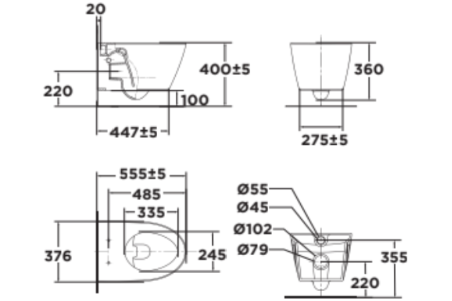 Bồn cầu treo tường American Standard VF-3119E nắp êm dòng Acacia SupaSleek