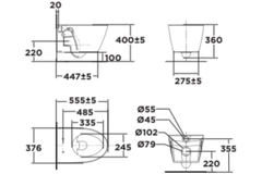Bồn cầu treo tường American Standard VF-3119E nắp êm dòng Acacia SupaSleek