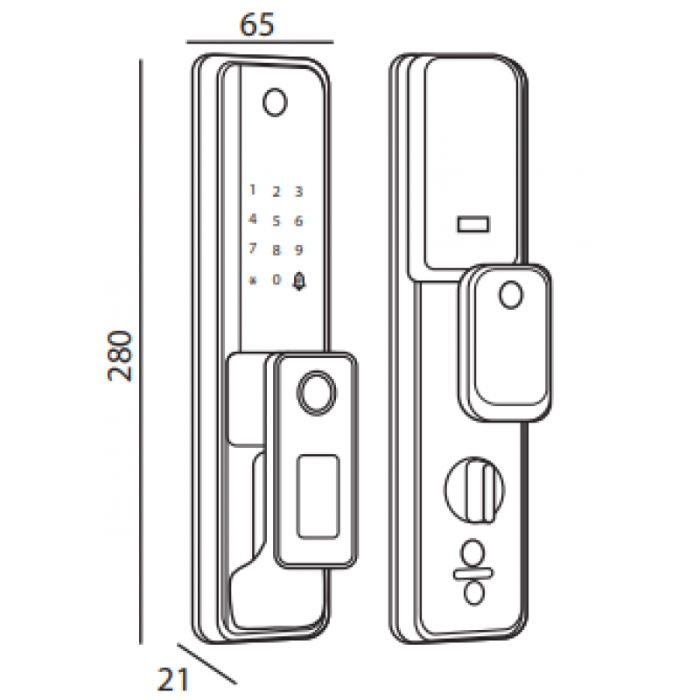 Khóa điện tử Hubert HB CG67 BLACK