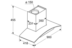 Máy hút mùi Bosch DWA98IJ60I kính cong 900mm màu đen Serie 4