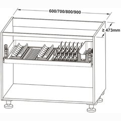 Rổ bát dĩa Hafele Utensio 700 mm 545.14.307