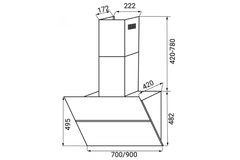 Máy hút mùi Kaff KF-LUX-AT70FH-WH