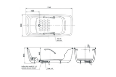 Bồn tắm TOTO PJY1724BHPWEN/TBL/TVBF412
