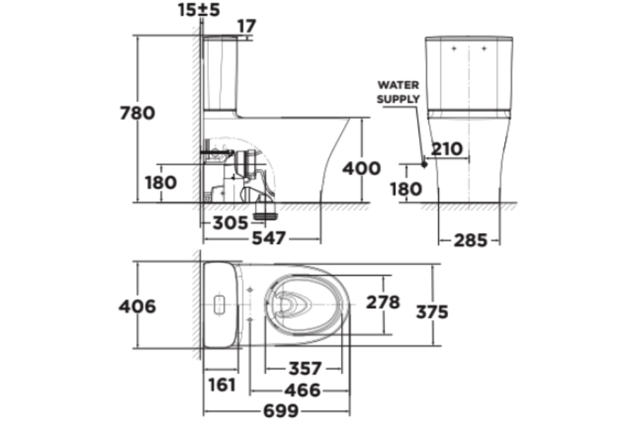 Bồn cầu 2 khối American Standard 2622-WT nắp êm dòng Signature