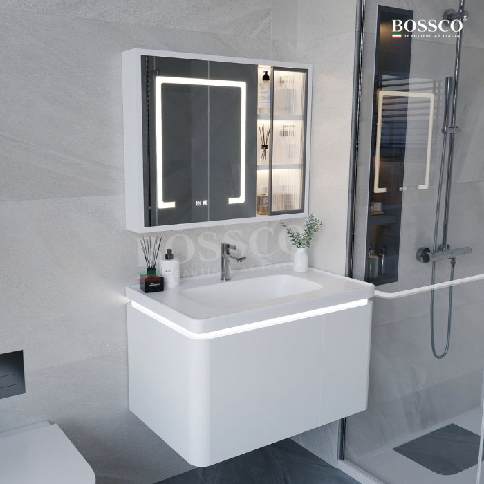 Tủ lavabo Bossco BC-A02T màu trắng