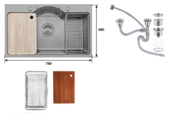 Chậu rửa chén Kaff KF-PS7848-B