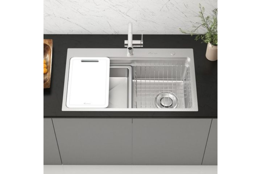 Chậu rửa bát Konox KN8048TS Dekor 1 hố chống xước Workstation Sink