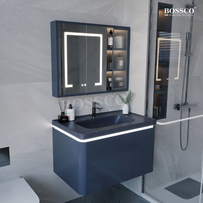 Tủ lavabo Bossco BC-A02XĐ xám đậm