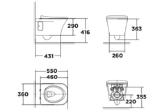 Bồn cầu American Standard WP-2131 nắp êm dòng Kastello Square