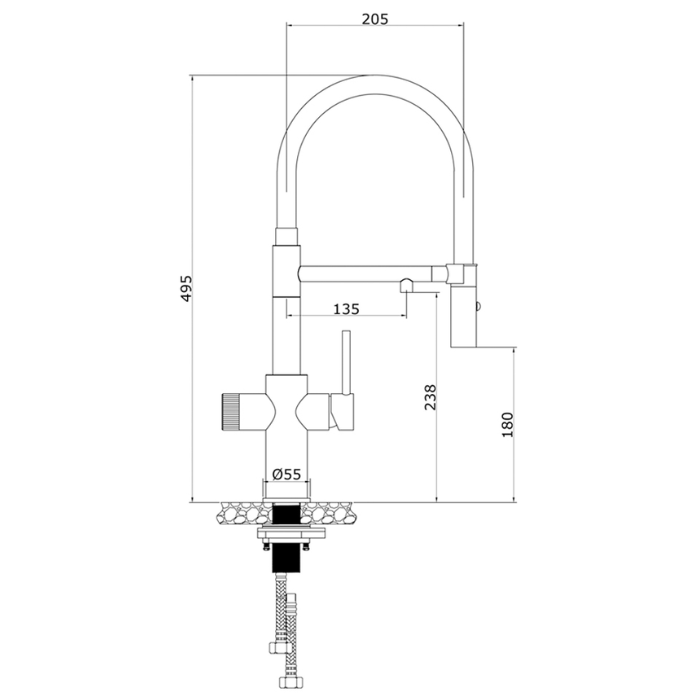Vòi rửa bát Konox Combi Chrome