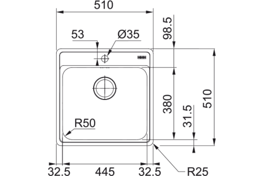 Chậu rửa Franke BCX 610-51 1 hộc