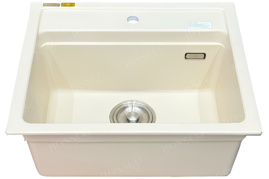 Chậu rửa chén Bossco BC-MT6050KKS 1 hộc kem kim sa