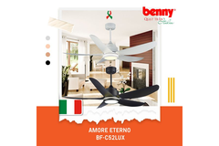 Quạt trần Benny BF-C52LUX(W) 5 cánh Amore Enterno màu trắng có đèn