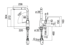 Vòi rửa chén Nobili MANIA NB215T nóng lạnh