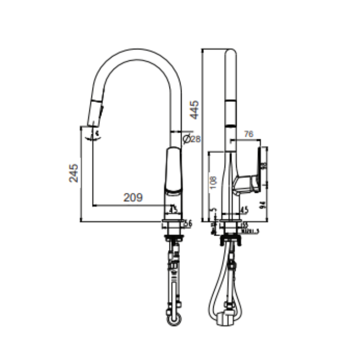 Vòi rửa chén Grandx GXF19 Dual Spray