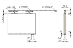 Bộ phụ kiện cửa trượt không giảm chấn Imundex 710.12.300